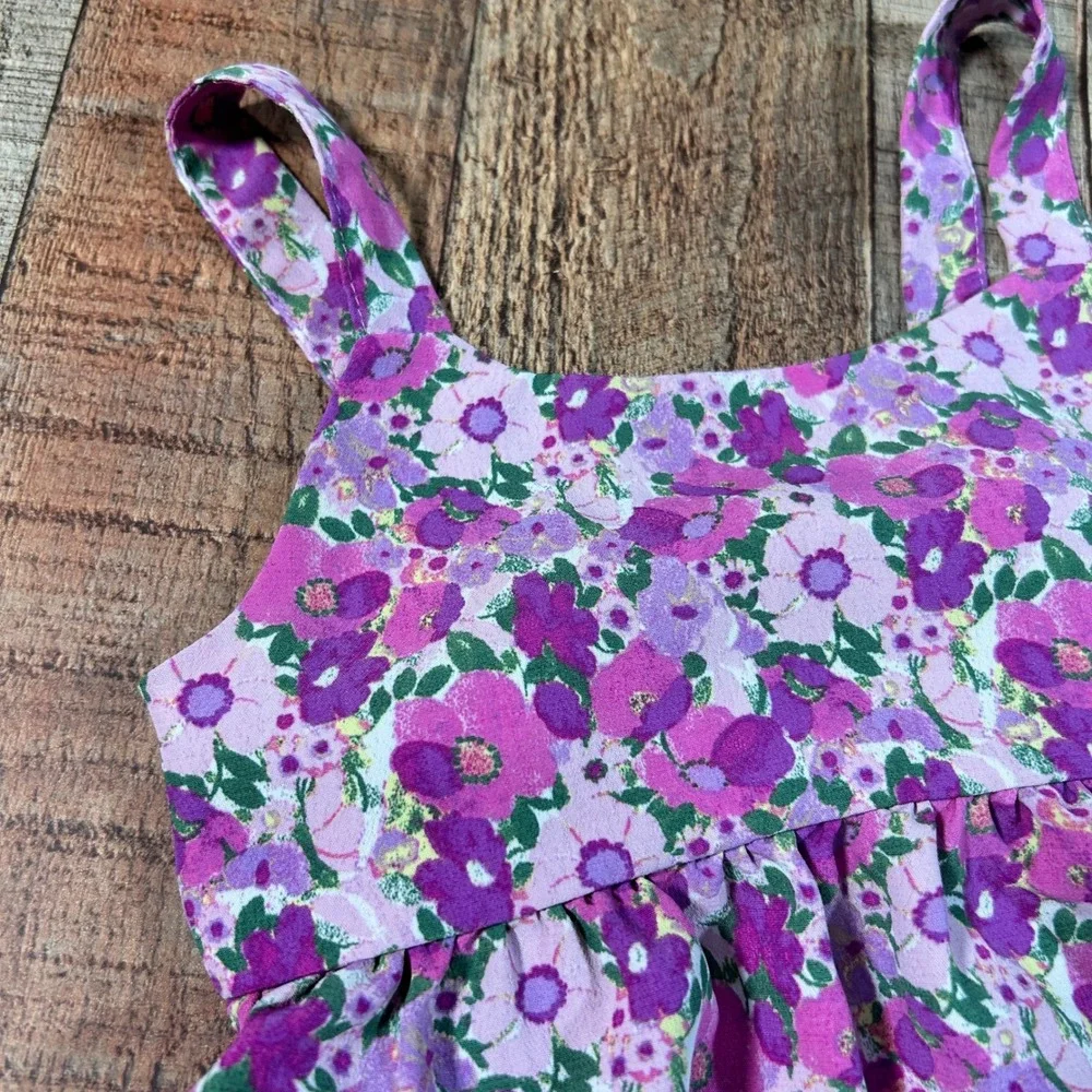 Social Standard Sanctuary Purple Floral Tiered Ruffle Sundress Toddler Size 3T